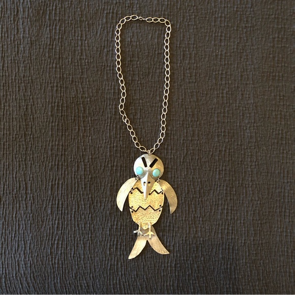 VINTAGE Hinged Bird Necklace 🐦🐦 Huge! - Picture 3 of 8